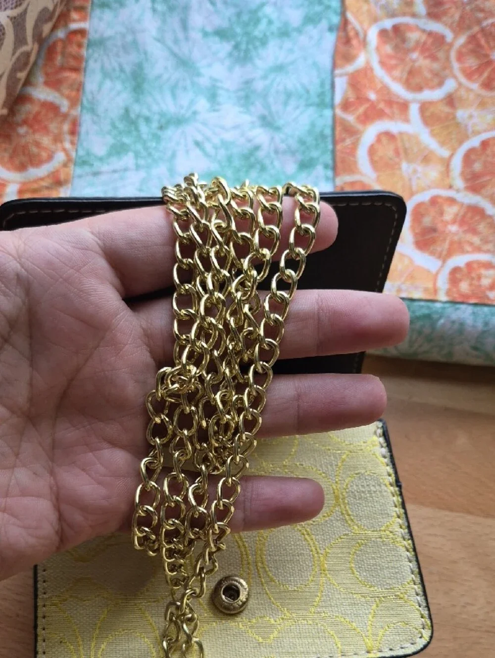 Coach Brown & Cream Signature Key/Card Holder Box with Gold Logo